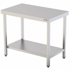 Mesa Central acero inoxidable AISI 304 con estante 1000x600x850 mm - Imagen 1